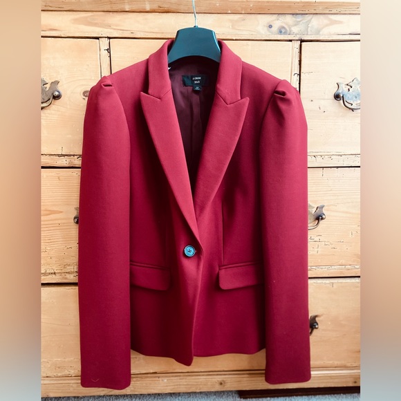 J Crew size US10, wine colour blazer.